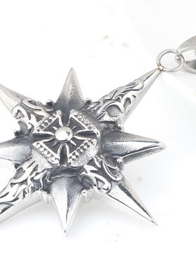 新款亚马逊 欧美影视周边外星飞船流星锤个性时尚钛钢不锈钢项链