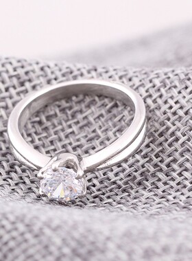 新款欧美跨境ins个性时尚镶钻时尚婚礼戒指钛钢铸造指环戒指