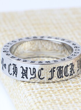 新款欧美7MM做旧复古罗马字母数字ins304钛钢戒指不锈钢指环 厂家