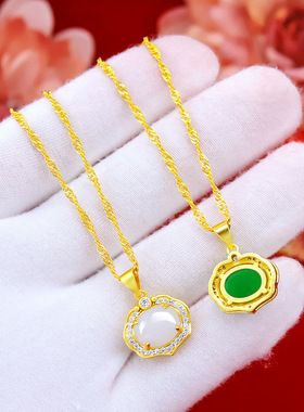 越南沙金微镶宝石现货项链新品