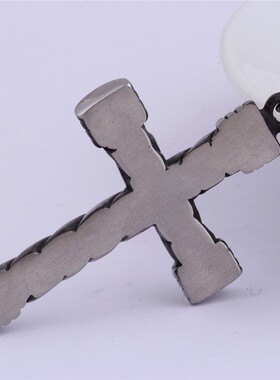 新款欧美复古钛钢麻花条纹项链个性吊坠  潮男时尚项链女厂家