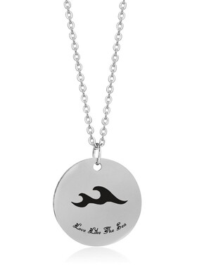 新款3MM圆片刻字国潮创意七夕情人节山盟海誓情侣项链一对男女定