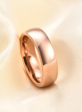 新款欧美跨境4 6MM弧面抛光钨钢戒指简约百搭情侣结婚戒指指环女