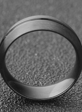 新款厂家 欧美跨境热卖个性时尚简约8MM复古拉丝不锈钢戒指戒指女