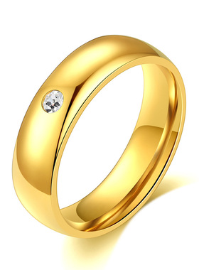 欧美风ins镶钻情侣对戒新品