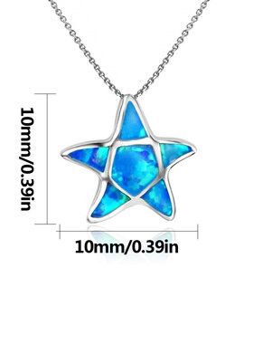 新款Opal澳宝女款夏威夷锁骨链蓝色澳宝小海星项链澳宝海洋星吊坠