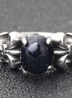 新款欧美网红潮流复古暗黑风石榴红玫瑰情侣戒指潮男个性百搭戒