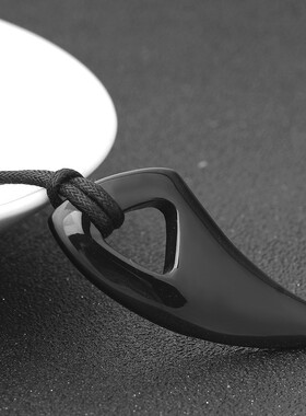 新款亚马逊钛钢男士不锈钢狼牙项链退伍军人纪念礼物钛钢