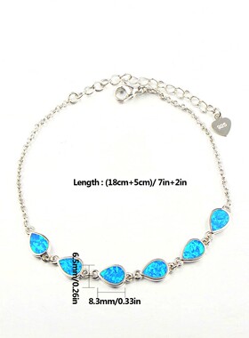 新款Opal澳宝夏威夷水滴形手链夏威夷风格澳宝手链饰品镶进口欧泊