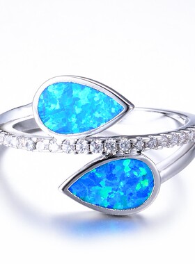 新款欧美澳宝白金戒指时尚复古高品质指环