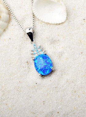 Tiktokins风爆款蓝色镶进口opal