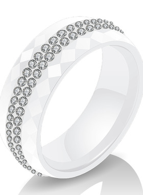 新品时尚韩版陶瓷戒指黑白色指环