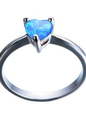 新款时尚首饰跨境配饰心形澳宝指环戒指