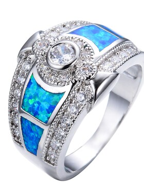 新款 白色澳宝流行白钻锆石戒指