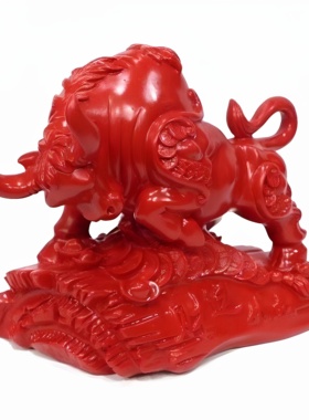 天然朱砂紫金装饰摆件牛转招财乾坤居家风水客厅工艺品