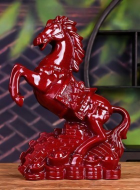 朱砂紫金砂装饰品马到成功工艺品开业礼物书房客厅摆件直播爆款