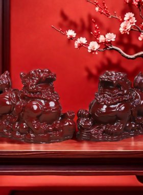 朱砂天然貔貅摆件招财一对公母客厅家居摆设装饰店铺开业办公室