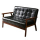 Living room sofa oil wax leather negotiation reception coffee table combination