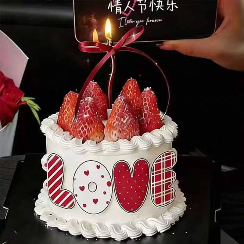 可食用巧克力蛋糕装饰LOVE字母奶油花边生日蛋糕高颜值diy,淘宝优惠券,粉丝福利购,淘宝优惠卷