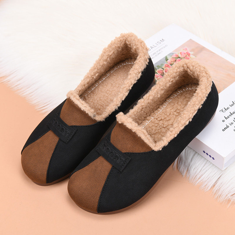 冬季老北京棉鞋女豆豆鞋加绒保暖毛毛鞋新款平底妈妈棉靴加厚防滑,淘宝优惠券,粉丝福利购,淘宝优惠卷