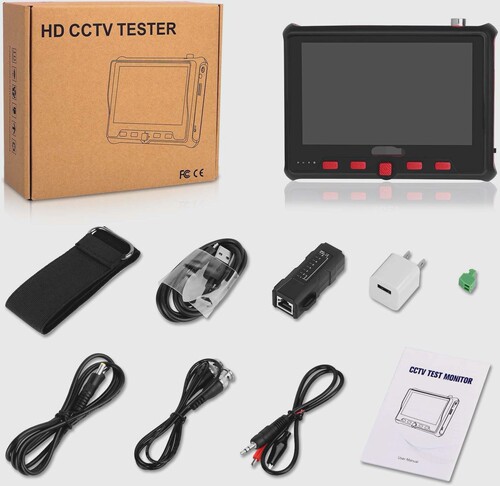 4.3寸屏工程宝6300A 视频监控测试仪 AHD 网线测试 音频测试12V1A - 图0
