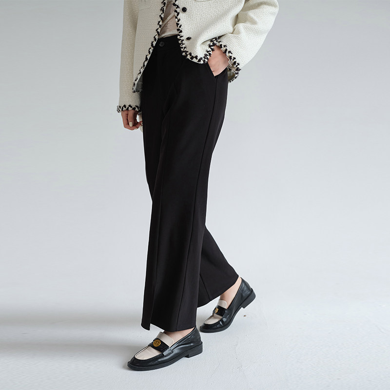 蓝若水大码女装高腰开叉西装裤胖mm春季新款多元通勤休闲直筒裤,淘宝优惠券,粉丝福利购,淘宝优惠卷