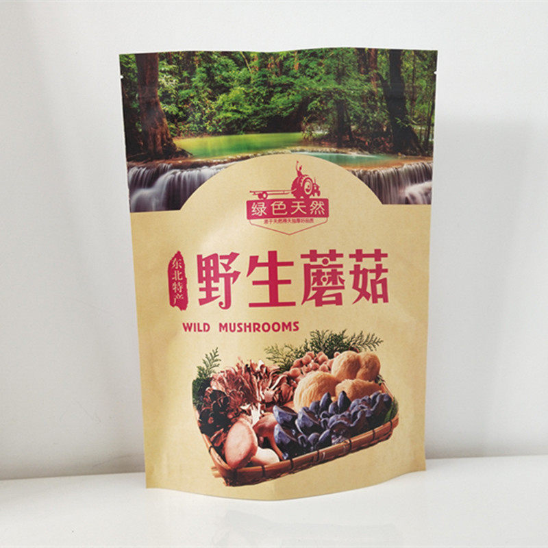 新款秋木耳自封自立包装袋批发 东北特产野生蘑菇250g包装袋 包邮