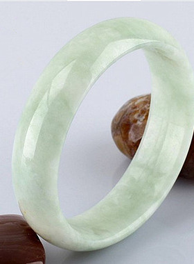 a货深绿色冰糯种正品玉石手镯