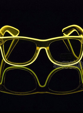 蹦迪眼镜发光透明ray黑框酒吧ins