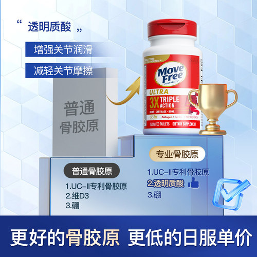 益节movefree非变性二型好骨胶原蛋白肽氨糖软骨素健康关节旗舰店 - 图0