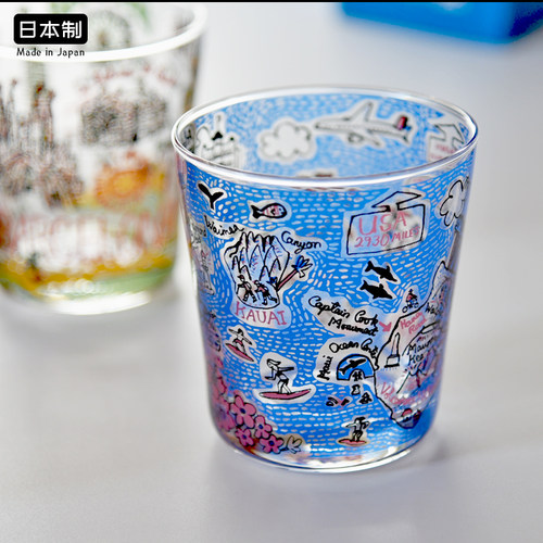 日本井泽IZAWA欧式玻璃杯冷饮料杯卡通啤酒杯果汁杯创意个性水杯 - 图1