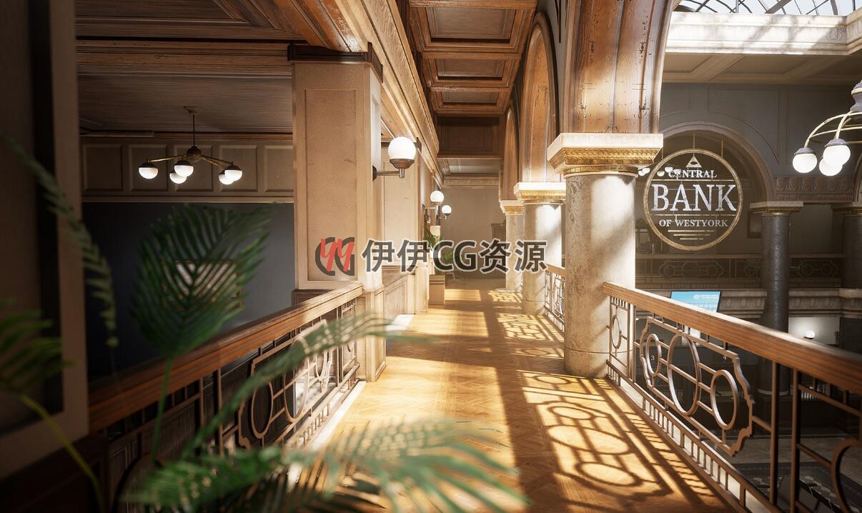 UE4虚幻5银行金库室内建筑场景模型资源库素材Modular Bank Pack-图0