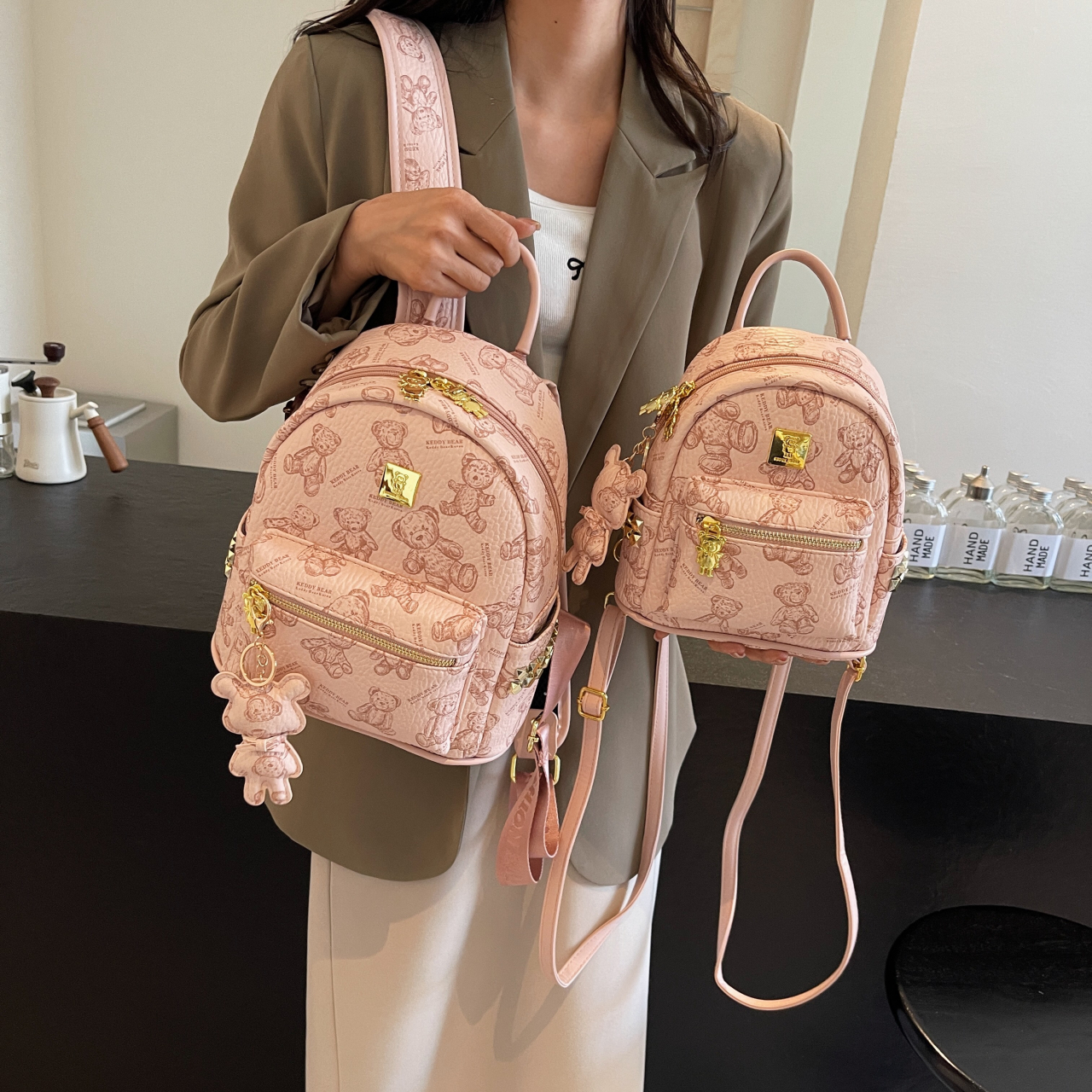 可迪熊设计迷你小背包女2024新款韩版大容量双肩包女时尚学生书包 - 图1