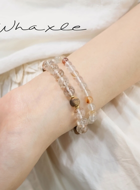 天然超七水晶奇楠沉香手链