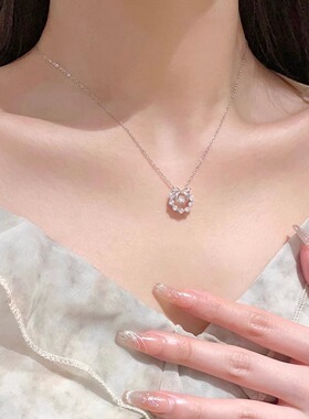 甜美蝴蝶结灵动项链女简约气质小清新跳动的心吊坠锁骨链送女友