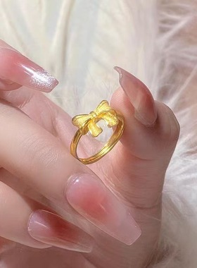 越南沙金玫瑰花戒指金店同款在逃公主系类 活口指环时尚花朵 首饰