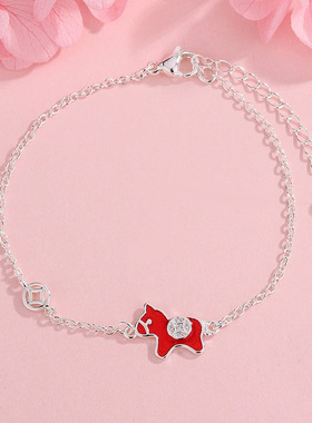 环保材质清新甜美马上有钱手链新中式国潮本命年生肖马年手饰