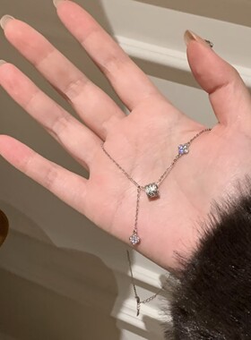 新款小蛮腰项链女轻奢高级感四叶草流苏锁骨链小众设计时尚百搭