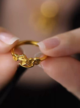 马上有钱小马戒指2026马年本命年高级感精致招财指环女百搭手饰品