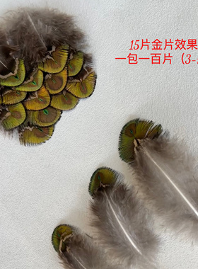 纯天然孔雀羽毛金片3-7cmDIY配件羽毛家居装饰羽毛饰品原料