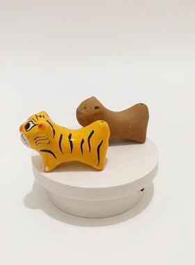 浚县特产非遗泥咕咕十二生肖玩具摆件泥胚手工特色绘画制作可吹响