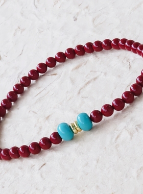 原创天然朱砂手链手串女极细