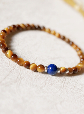 天然虎眼石手串原创设计小众饰品