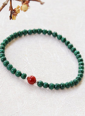 孔雀石手链手串原创设计天然礼物