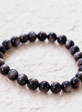 男女银曜石原创设计天然手链手串