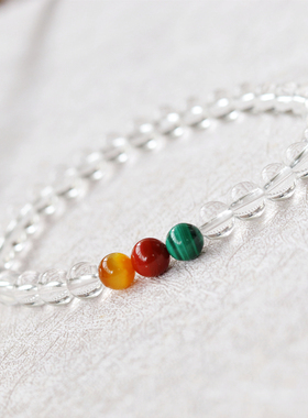 原创设计女白水晶天然手链手串