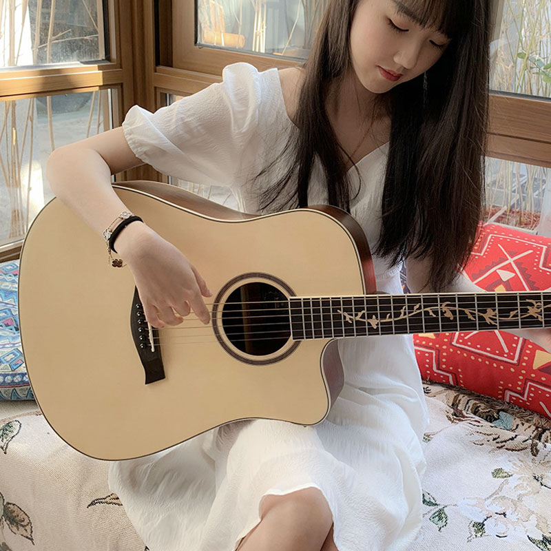 民谣吉他追乐吉它单板专业演奏款JITA女孩初学入门guitar老师推荐