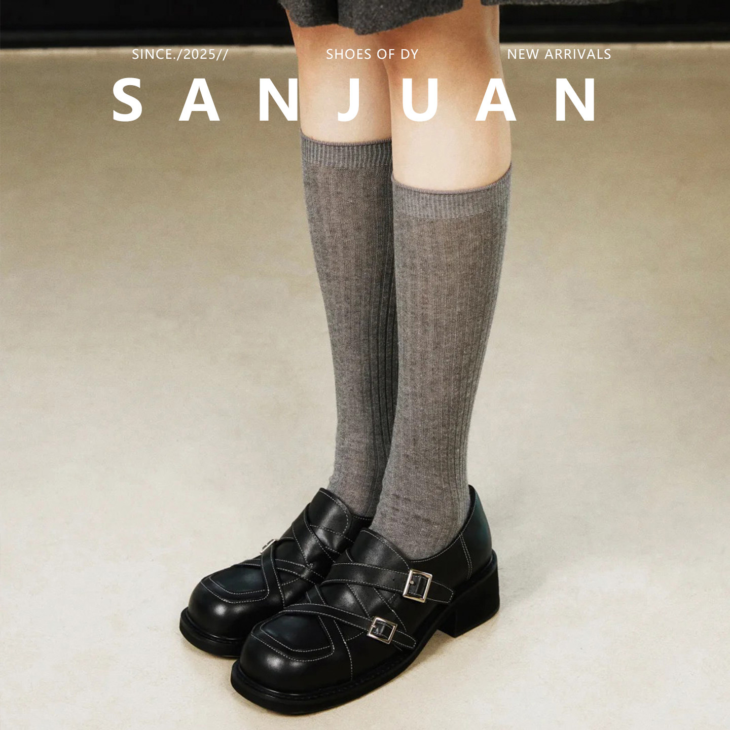 羊皮版sanjuan三卷复古小众厚底小皮鞋女英伦JK乐福鞋设计感单鞋,淘宝优惠券,粉丝福利购,淘宝优惠卷