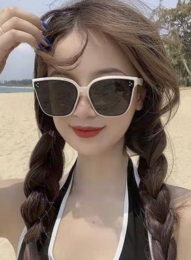 2024促销小三点墨镜男女街拍时尚抖音太阳镜同款发方大框眼镜