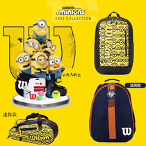 w Home Original single Little Yellow Man joint Ville winning Law net Children teenagers tennis bag badminton bag Double shoulder bag